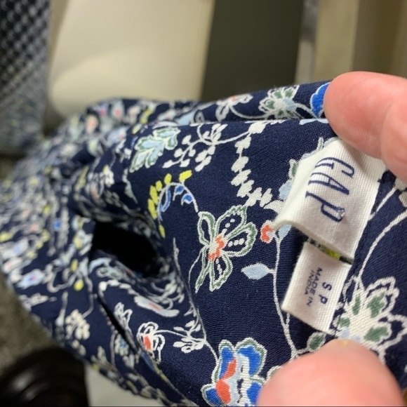 Gap Framed Zen Blouse M Modal Bohemian Springfield Top Blue Balloon Sleeve Shirt - Picture 9 of 11